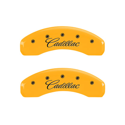 MGP 4 Caliper Covers Engraved F & R Cadillac Yellow Finish Black Char 2004 Cadillac Escalade EXT