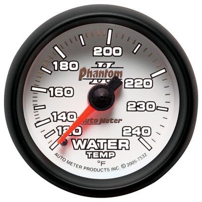 Autometer Phantom II 2-1/16in 120-240 Degree F Mechanical Water Temp Gauge