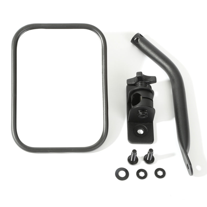 Rugged Ridge 97-18 Jeep Wrangler Textured Black Rectangluar Quick Release Mirror