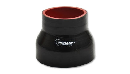 Vibrant - 4 Ply Reinforced Silicone Transition Connector - 4in I.D. x 5in I.D. x 3in long (BLACK)
