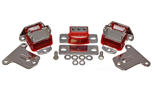 Energy Suspension 69-71 Camaro / 70-73 Monte Carlo Red Motor and Transmision Mounts; Chrome Finish