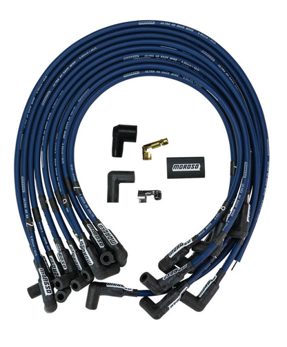 Moroso Chevrolet Big Block Ignition Wire Set - Ultra 40 - Unsleeved - HEI - Crab Cap - Blue