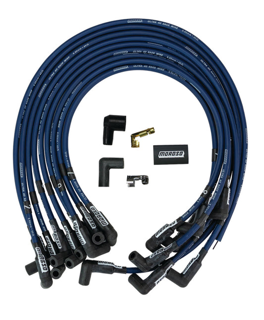 Moroso Chevrolet Big Block Ignition Wire Set - Ultra 40 - Unsleeved - HEI - Crab Cap - Blue