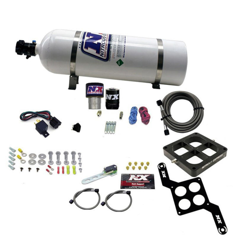 Nitrous Express Single Entry Crossbar RNC .178 4500 Flange Nitrous Kit (250-650HP) w/15lb Bottle