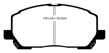 EBC 00-03 Toyota Highlander 2.4 2WD Greenstuff Front Brake Pads