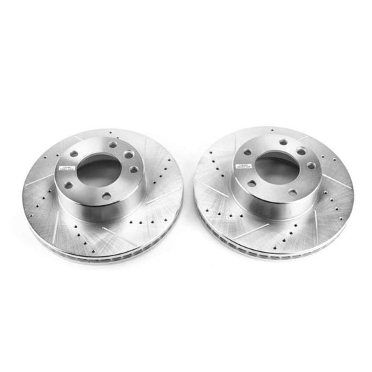 Power Stop 13-14 Mercedes-Benz G63 AMG Front Evolution Drilled & Slotted Rotors - Pair