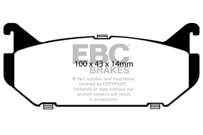 EBC 93-97 Ford Probe 2.0 16v Yellowstuff Rear Brake Pads