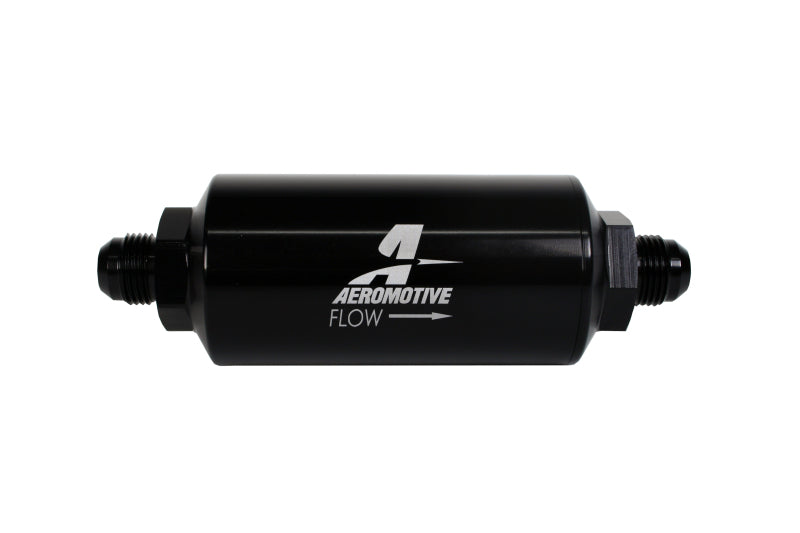 Aeromotive - In-Line Filter - AN-08 size Male - 10 Micron Microglass Element - Bright-Dip Black