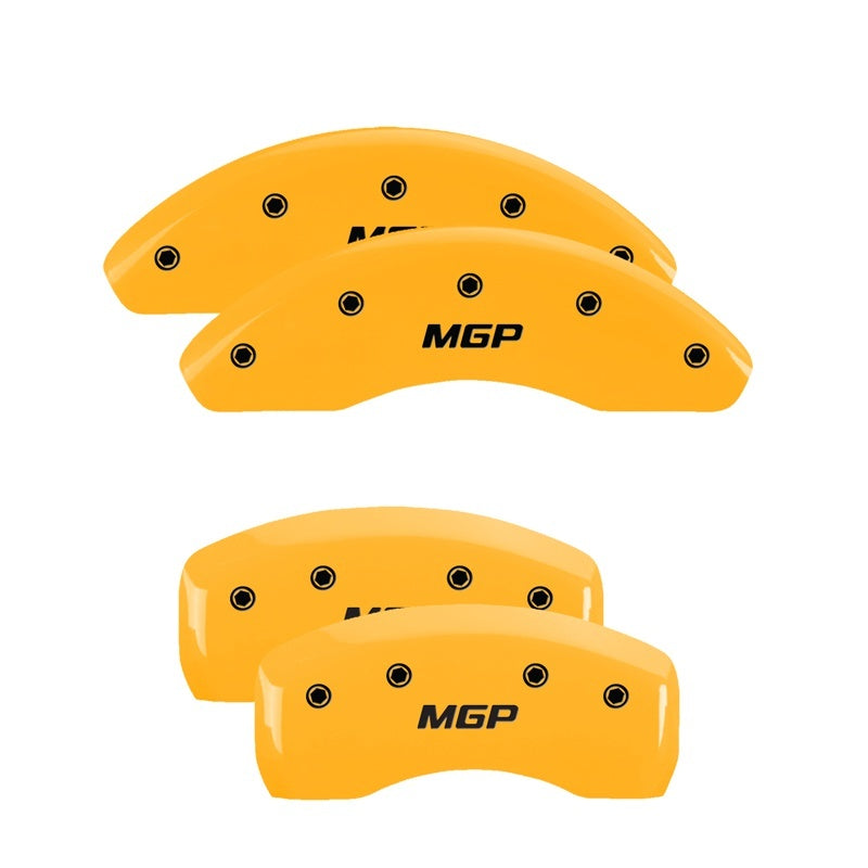 MGP 4 Caliper Covers Engraved Front & Rear MGP Yellow Finish Black Char 2007 Buick Lucerne