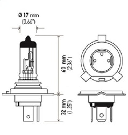 Hella Halogen H4 24V 100/90W P43t T4.625 Bulb