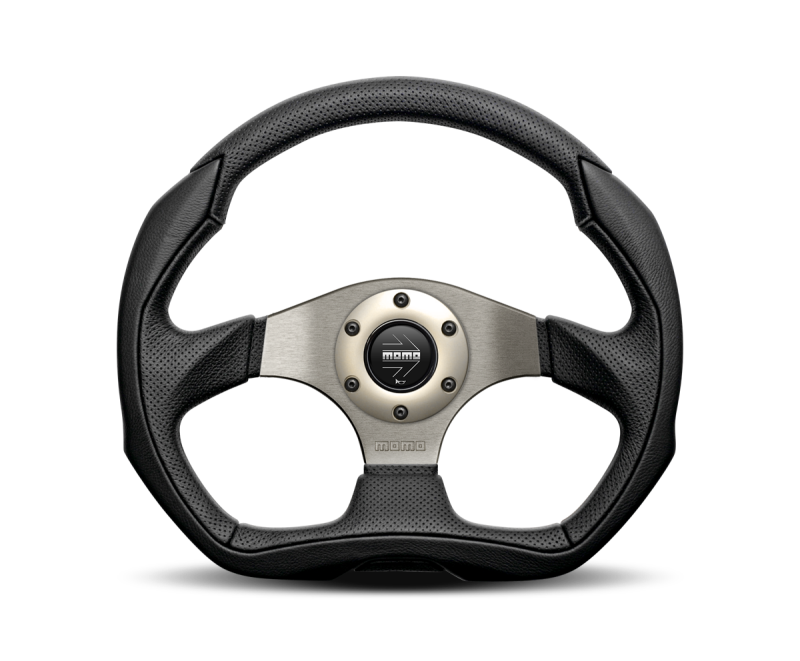 Momo Eagle Steering Wheel 350 mm - Black Leather/Anth Spokes