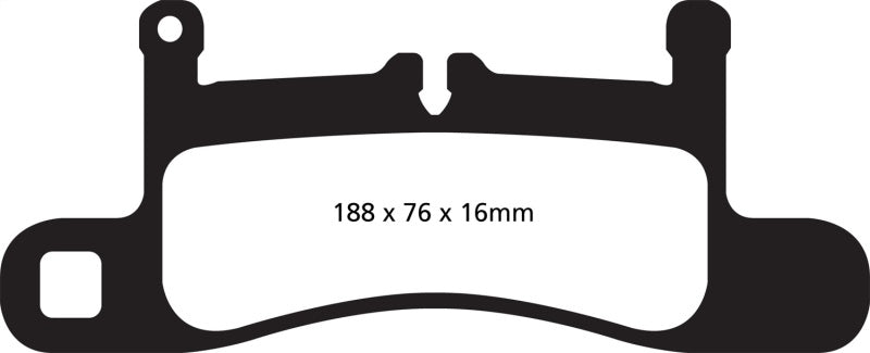 EBC 12-15 Porsche 911 (991) (Cast Iron Rotor only) 3.4 Carrera Yellowstuff Rear Brake Pads