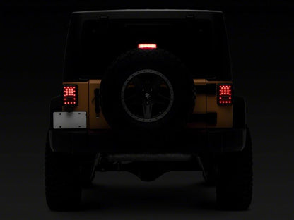 Raxiom 07-18 Jeep Wrangler JK Axial Series LED Tail Lights- Blk Housing (Clear Lens)