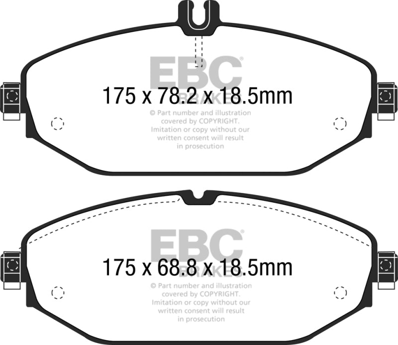 EBC 15+ Mercedes-Benz C300 (W205) 2.0 Turbo Redstuff Front Brake Pads