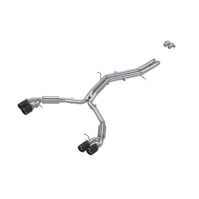 MBRP 18-21 Audi S5 Coupe/S4 Sedan T304 SS 2.5in Cat-Back Quad Rear Exit Exhaust - Carbon Fiber Tips