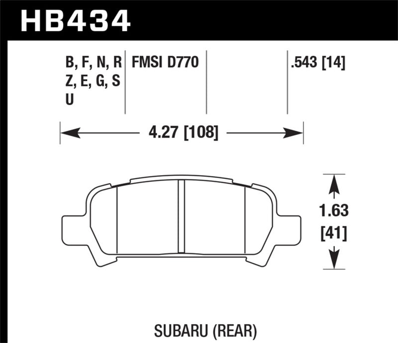 Hawk Early 02-03 WRX Blue 9012 Rear Brake Pads