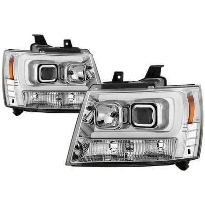 Spyder 07-14 Chevy Suburban/Tahoe V2 Projector Headlights LED Turn Sig Chrome PRO-YD-CSUB07V3-SB-C