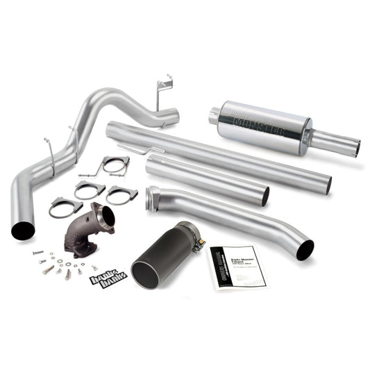 Banks Power 98-02 Dodge 5.9L Std Cab Monster Exhaust w/ Power Elbow - SS Single Exhaust w/ Black Tip
