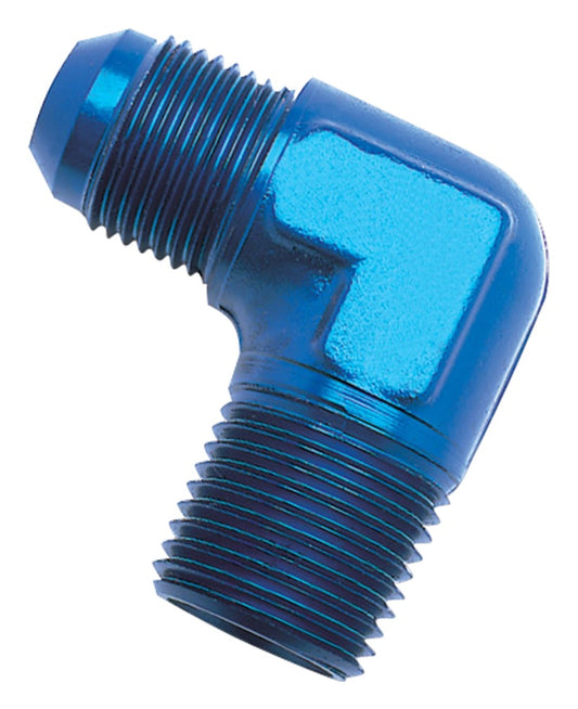 Russell Performance -12 AN to 3/4in NPT 90 Degree Flare to Pipe Adapter (Blue)