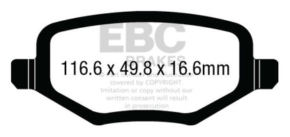 EBC 12+ Chrysler Town & Country 3.6 Greenstuff Rear Brake Pads