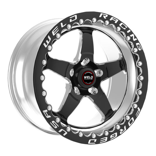 Weld S71 17x10.5 / 5x4.5 BP / 5.7in. BS Black Wheel (High Pad) - Black Single Beadlock MT