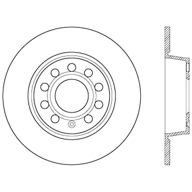 Stoptech 10-13 VW Golf/GTI/Jetta w/ 272mm Rear Disc Rear Premium High Carbon Cryo Brake Rotor