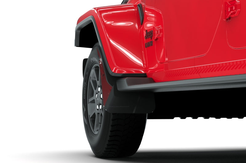 Rally Armor 19-24 Jeep Gladiator JT (Incl. Overland/Sport/Sport S) Black Mud Flap w/Red Logo