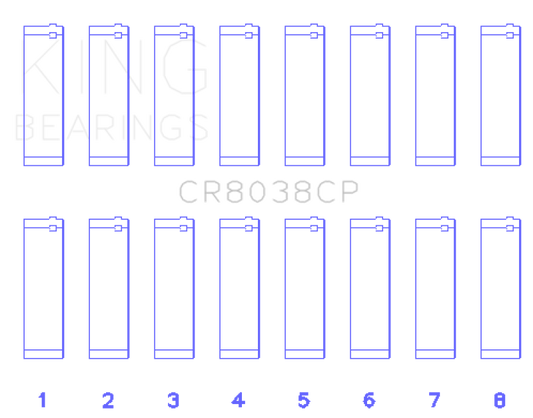 King 03-09 Ford Powerstroke V8 6.0L Diesel (Size +.50mm) Connecting Rod Bearing Set