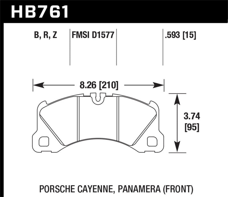 Hawk 10-13 Porsche Panamera / 12-15 Cayenne  Performance Ceramic Luxury & Touring Front Brake Pad