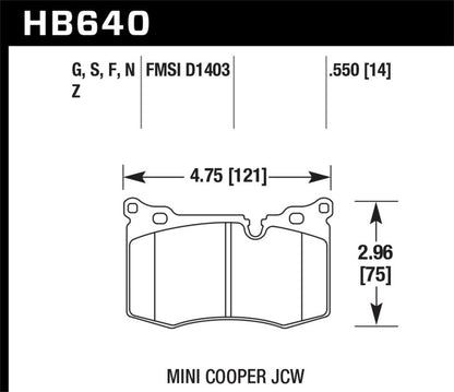 Hawk 14-15 Mini Cooper John Cooper Works Coupe HPS 5.0 Front Brake Pads