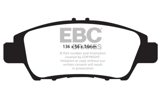 EBC 10+ Honda CR-Z 1.5 Hybrid Ultimax2 Front Brake Pads