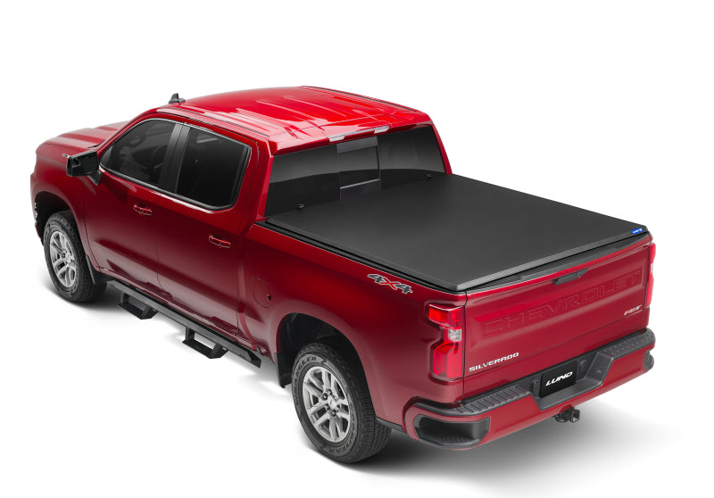 Lund 04-14 Chevy Colorado Styleside (6ft. Bed) Hard Fold Tonneau Cover - Black