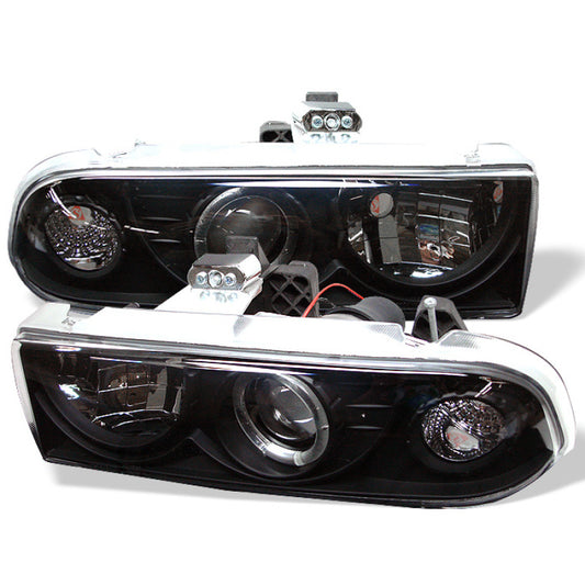 Spyder Chevy S10 98-04 Projector Headlights LED Halo Blk - Low H1 PRO-YD-CS1098-BK