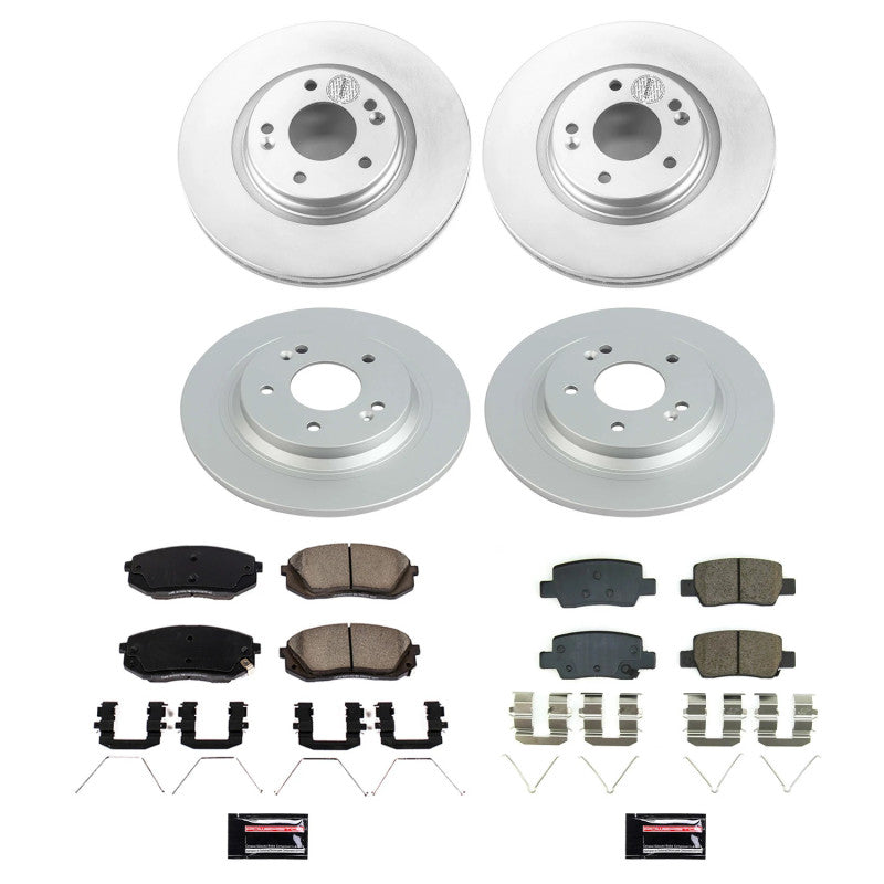 Power Stop 2021 Kia Seltos Front & Rear Z17 Coated Brake Kit