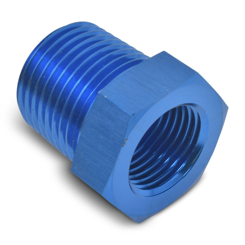Russell Performance 1in Male to 3/4in Female Pipe Bushing Reducer (Blue)