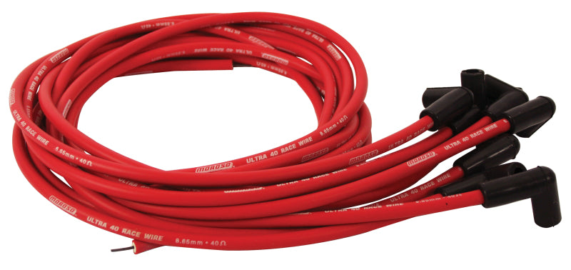 Moroso Universal Ignition Wire Set - Ultra 40 - Unsleeved - 90 Degree - Red