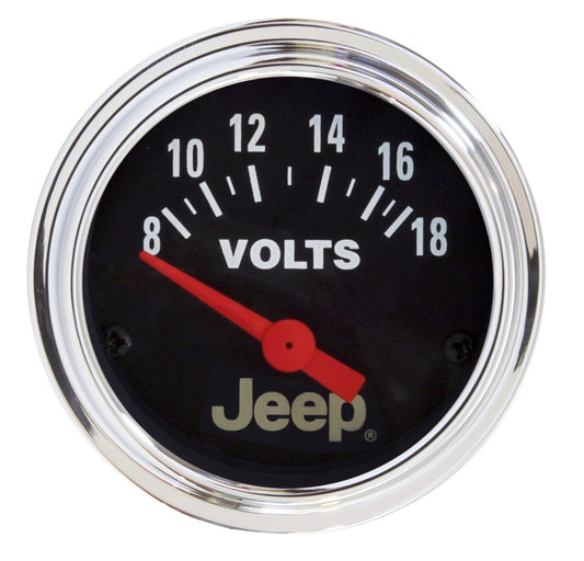 Autometer Jeep 52mm 8-18 Volts Short Sweep Electronic Voltmeter Gauge