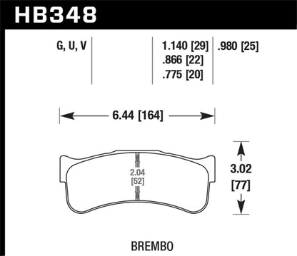 Hawk DTC-80 Brembo 29mm Race Brake Pads