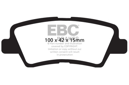 EBC 12+ Hyundai Accent 1.6 Greenstuff Rear Brake Pads