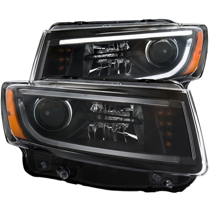 ANZO 2014-2015 Jeep Grand Cherokee Projector Headlights w/ Plank Style Design Black