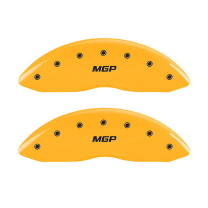 MGP 4 Caliper Covers Engraved Front & Rear MGP Yellow Finish Black Char 2007 Buick Lucerne