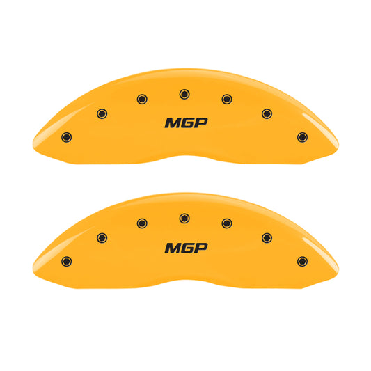 MGP 4 Caliper Covers Engraved Front & Rear MGP Yellow Finish Black Char 2007 Buick Lucerne