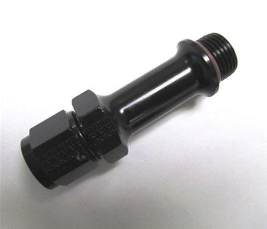 Fragola -6AN x 9/16-24 Carb Adapter Long 3in - Black