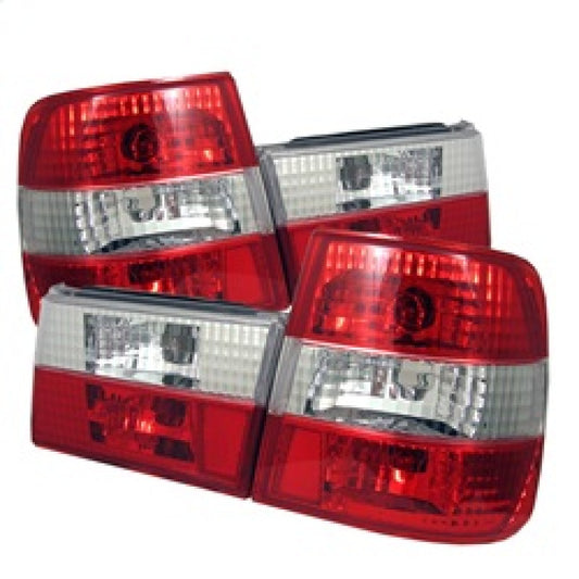 Spyder BMW E34 5-Series 88-95 Euro Style Tail Lights Red Clear ALT-YD-BE3488-RC