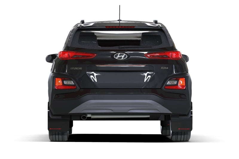 Rally Armor 18-22 Hyundai Kona Black UR Mud Flap Silver Logo