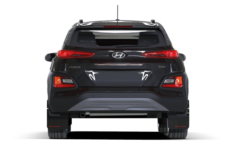 Rally Armor 18-22 Hyundai Kona Black UR Mud Flap White Logo
