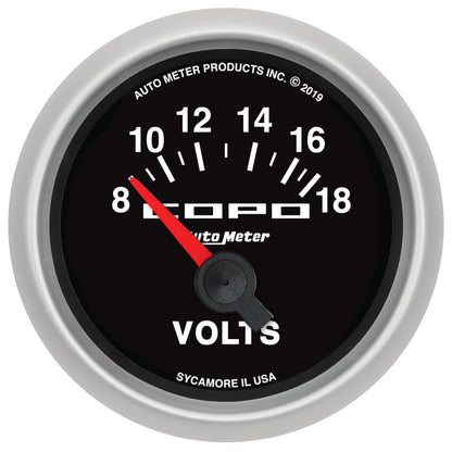 Autometer 52mm 18V Electric Voltmeter Chevrolet COPO Camaro