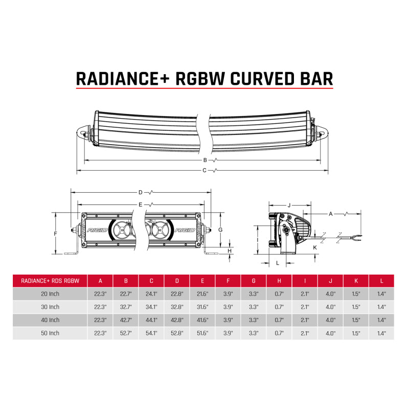 Rigid Industries Radiance+ Curved 30in. RGBW Light Bar