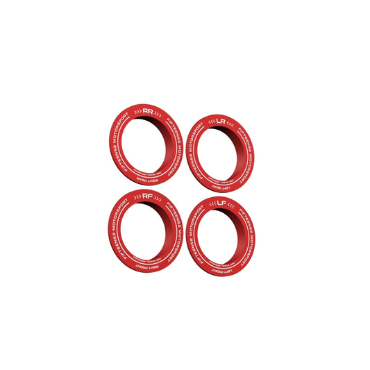 fifteen52 Holeshot RSR Center Ring - Corner Designation Set of Four - Red