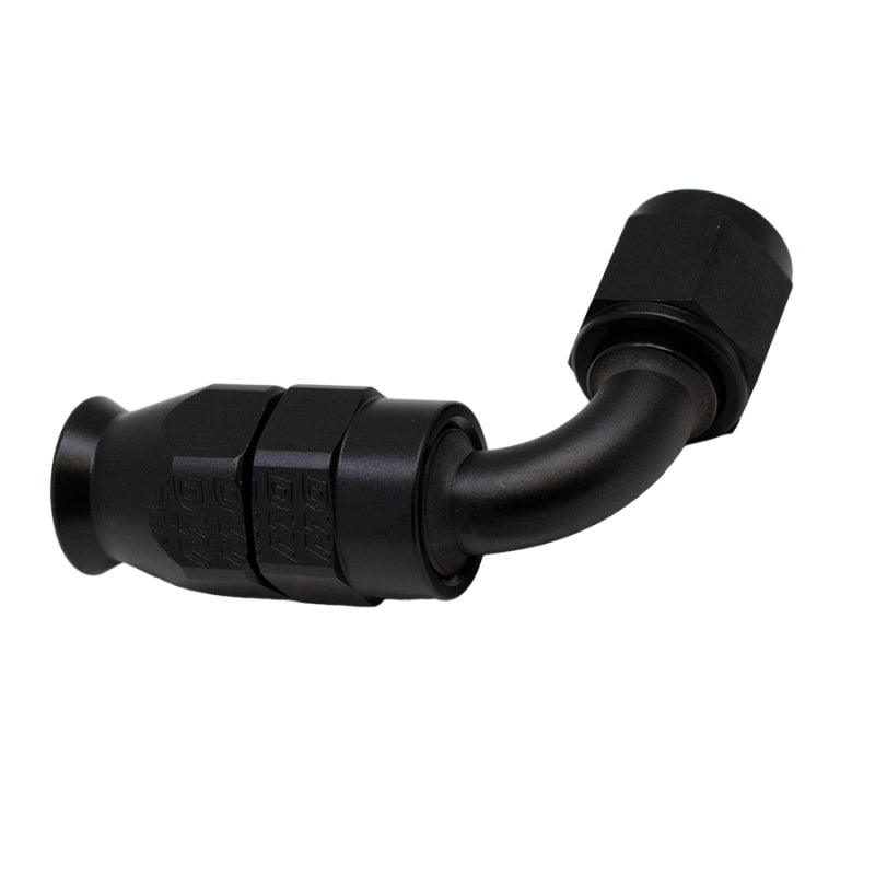 DeatschWerks 6AN Female Swivel 90-Degree Hose End PTFE (Incl 1 Olive Insert) - Anodized Matte Black